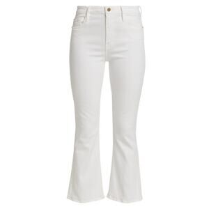 Frame 'Le Crop' White Stretch Mini Boot-Cut Denim Jeans Size 28
